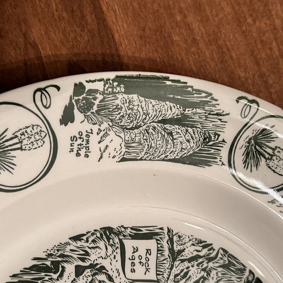 VTG Carlsbad Cavern New Mexico National Park Green White Collector Plate - Picture 8 of 12